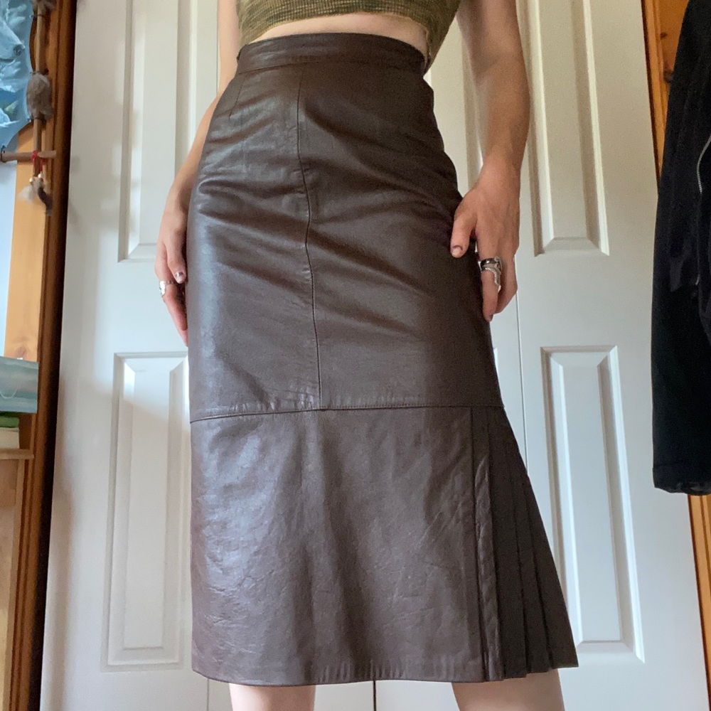 Vintage genuine leather skirt